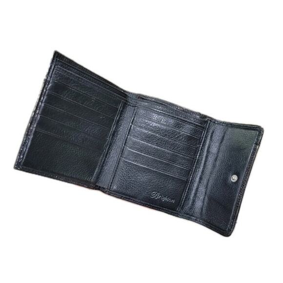 Brighton Black Embossed Leather Wallet - Hearts & Paisley Design - Elegant Style - Picture 7 of 12
